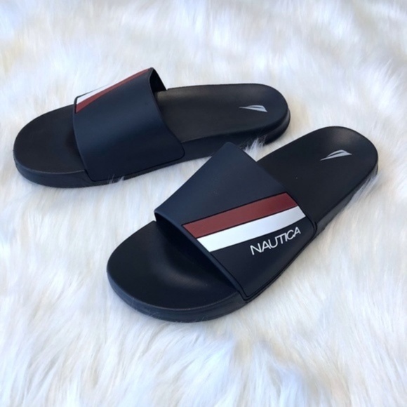Nautica Other - NEW Men's Nautica Navy Blue Comfort Slides Size 13
